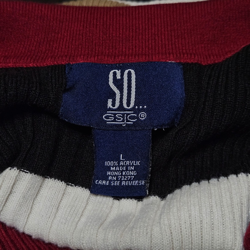 SO Vintage Y2K Striped Colorblock Cardigan Sweater L Earth Tones‎ Indie - Picture 3 of 10